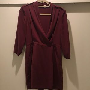 Maroon wrap dress